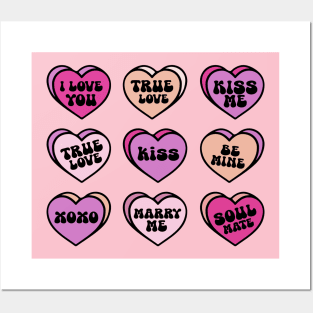 Valentine Candy Hearts Posters and Art